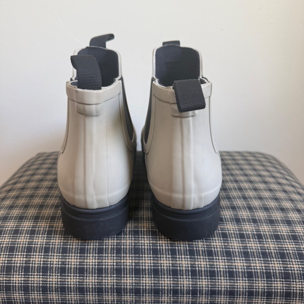 Everlane The Rain Boot Bone Black Contrast Toe Chelsea Boot Size 11 Cream - Picture 3 of 7